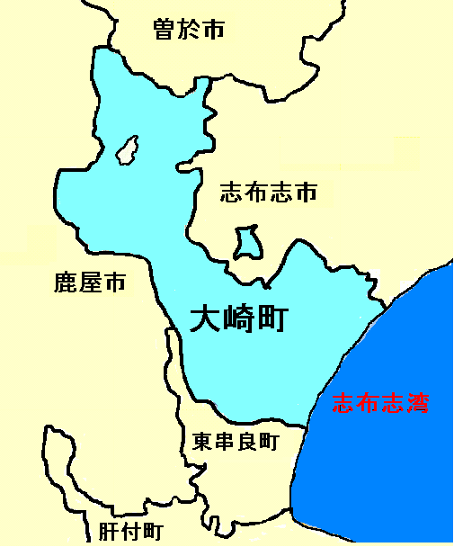 大崎町の地図