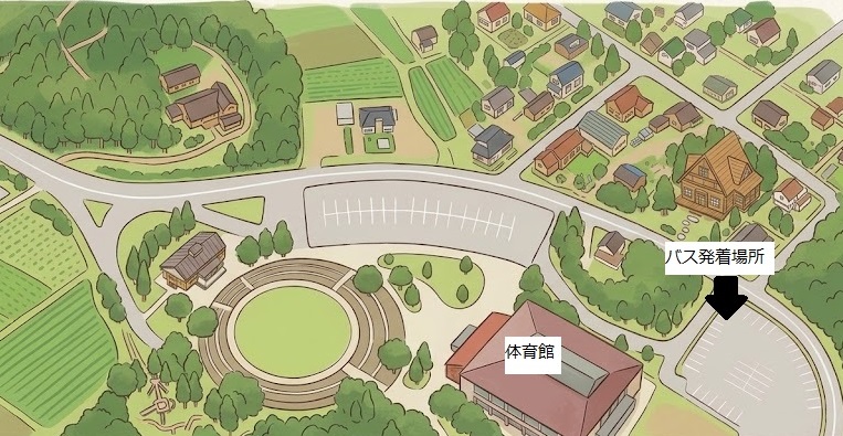 体育館バス発着所